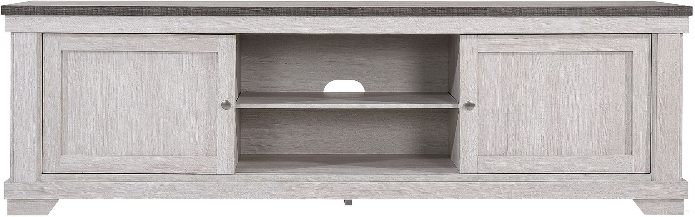 The appearance of Leighton TV Stand In Vintage Linen designed by Crown Mark in the transitional interior design. This vintage linen piece of furniture  was selected by 1StopBedrooms from Leighton Collection to add a touch of cosiness and style into your home. Sku: B8180-9. Material: MDF.
