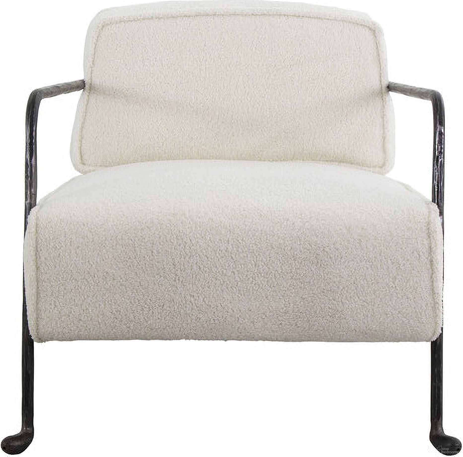 The appearance of Leilah Accent Chair In White Boucle designed by Yosemite Home Decor in the industrial interior design. This white boucle piece of furniture was selected by 1StopBedrooms from to add a touch of cosiness and style into your home. Sku: 250121. Material: Foam.