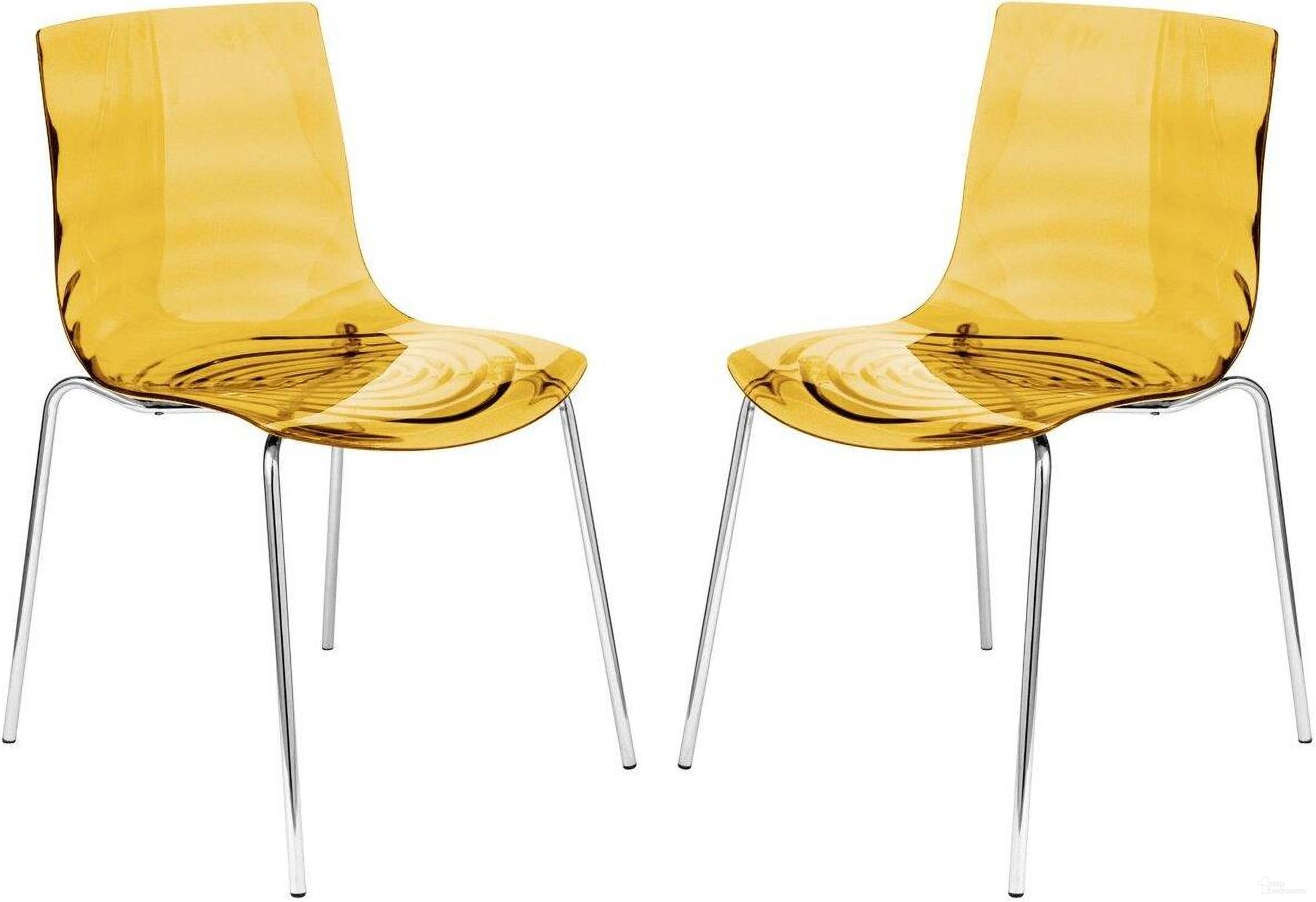 The appearance of Leisuremod Astor Water Ripple Design Dining Chair Set Of 2 designed by LeisureMod in the modern / contemporary interior design. This orange piece of furniture was selected by 1StopBedrooms from Astor Collection to add a touch of cosiness and style into your home. Sku: AC20OR2. Material: Plastic. Chair Type: Side Chair.