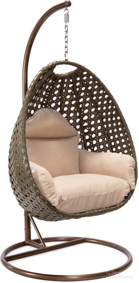 The appearance of Wicker Hanging Egg Swing Chair In Beige/Brown designed by LeisureMod in the modern / contemporary interior design. This beige piece of furniture was selected by 1StopBedrooms from to add a touch of cosiness and style into your home. Sku: ESCBG-40BG. Material: Wicker.