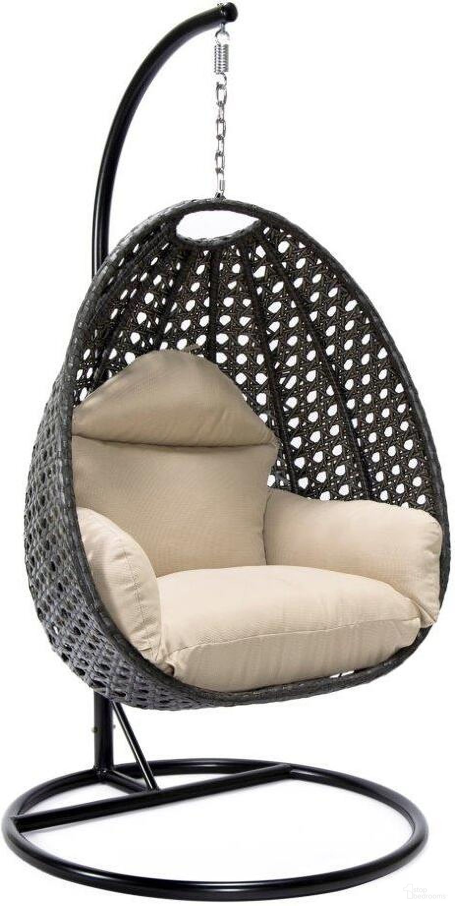The appearance of Wicker Hanging Egg Swing Chair In Beige/Black designed by LeisureMod in the modern / contemporary interior design. This beige piece of furniture was selected by 1StopBedrooms from to add a touch of cosiness and style into your home. Sku: ESCCH-40BG. Material: Wicker.