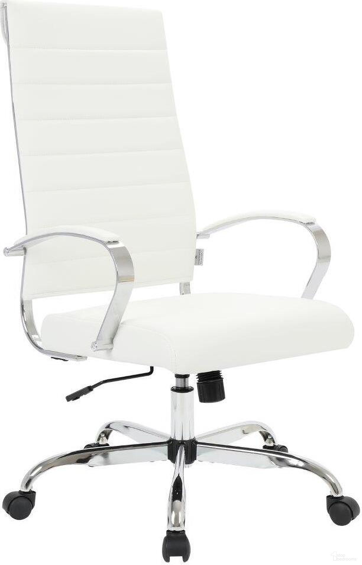 The appearance of Benmar High-Back Leather Office Chair In White designed by LeisureMod in the modern / contemporary interior design. This white piece of furniture was selected by 1StopBedrooms from Benmar Collection to add a touch of cosiness and style into your home. Sku: BOT19WL. Material: Leather.