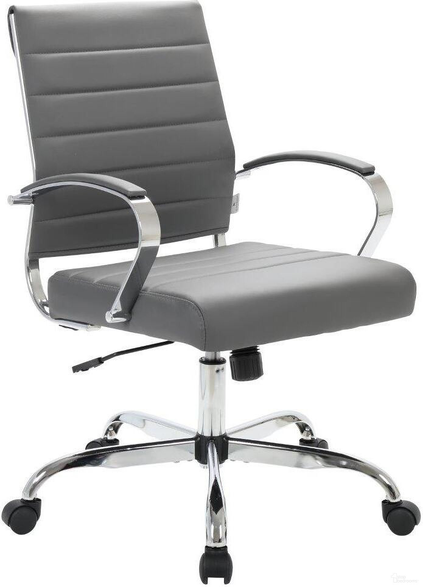 The appearance of Benmar Leather Office Chair In Grey designed by LeisureMod in the modern / contemporary interior design. This grey piece of furniture was selected by 1StopBedrooms from Benmar Collection to add a touch of cosiness and style into your home. Sku: BO19GRL. Material: Faux Leather.