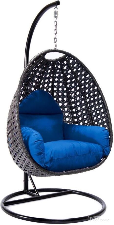 The appearance of Wicker Hanging Egg Swing Chair In Blue/Black designed by LeisureMod in the modern / contemporary interior design. This blue piece of furniture was selected by 1StopBedrooms from to add a touch of cosiness and style into your home. Sku: ESCCH-40BU. Material: Wicker.