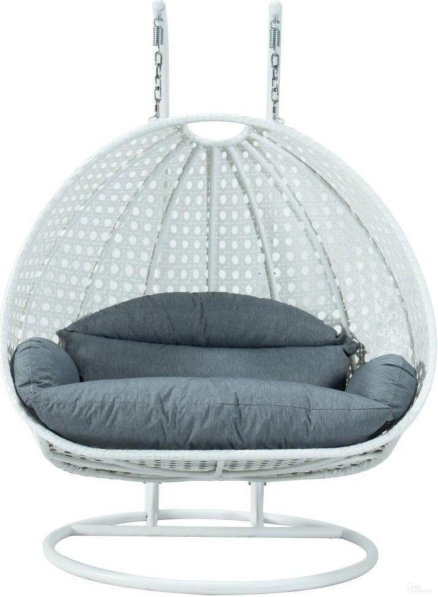 The appearance of Wicker Hanging 2 Person Egg Swing Chair In Charcoal Blue/White designed by LeisureMod in the modern / contemporary interior design. This blue/white piece of furniture was selected by 1StopBedrooms from to add a touch of cosiness and style into your home. Sku: ESCW-57CBU. Material: Wicker.