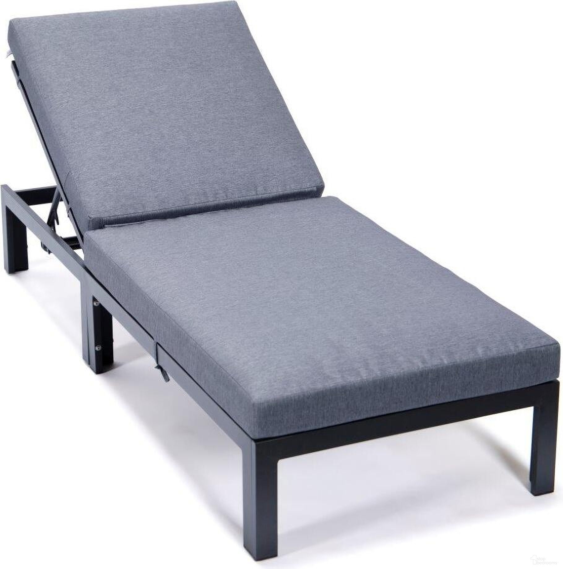 Leisuremod Chelsea Modern Aluminum Outdoor Chasie Lounge Chair With Cushions In Blue