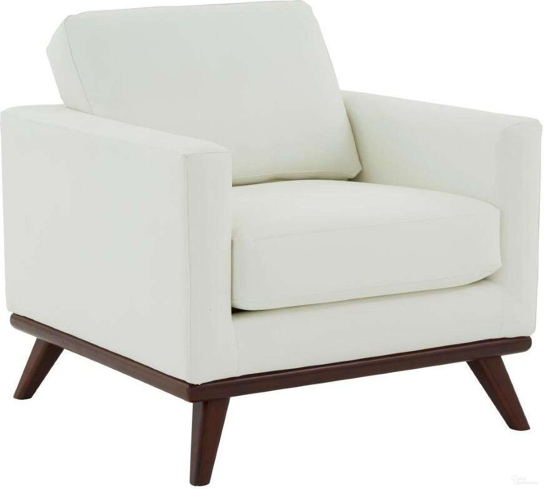 The appearance of Leisuremod Chester Modern Leather Accent Arm Chair With Birch Wood Base In White designed by LeisureMod in the modern / contemporary interior design. This white piece of furniture was selected by 1StopBedrooms from Chester Collection to add a touch of cosiness and style into your home. Sku: CS33W-L. Material: Leather.