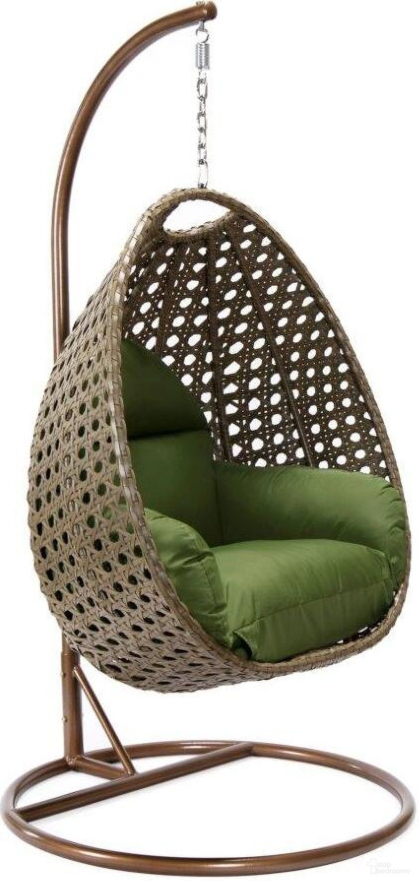 The appearance of Wicker Hanging Egg Swing Chair In Dark Green/Brown designed by LeisureMod in the modern / contemporary interior design. This dark green piece of furniture was selected by 1StopBedrooms from to add a touch of cosiness and style into your home. Sku: ESCBG-40DG. Material: Wicker.