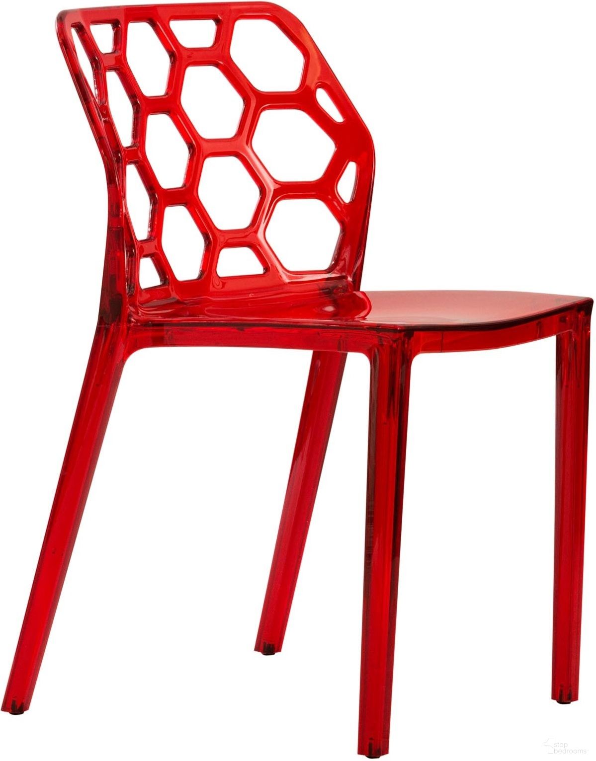The appearance of LeisureMod Dynamic Red Dining Chair designed by LeisureMod in the modern / contemporary interior design. This transparent red piece of furniture was selected by 1StopBedrooms from Dynamic Collection to add a touch of cosiness and style into your home. Sku: DC19TR. Material: Plastic. Chair Type: Side Chair.