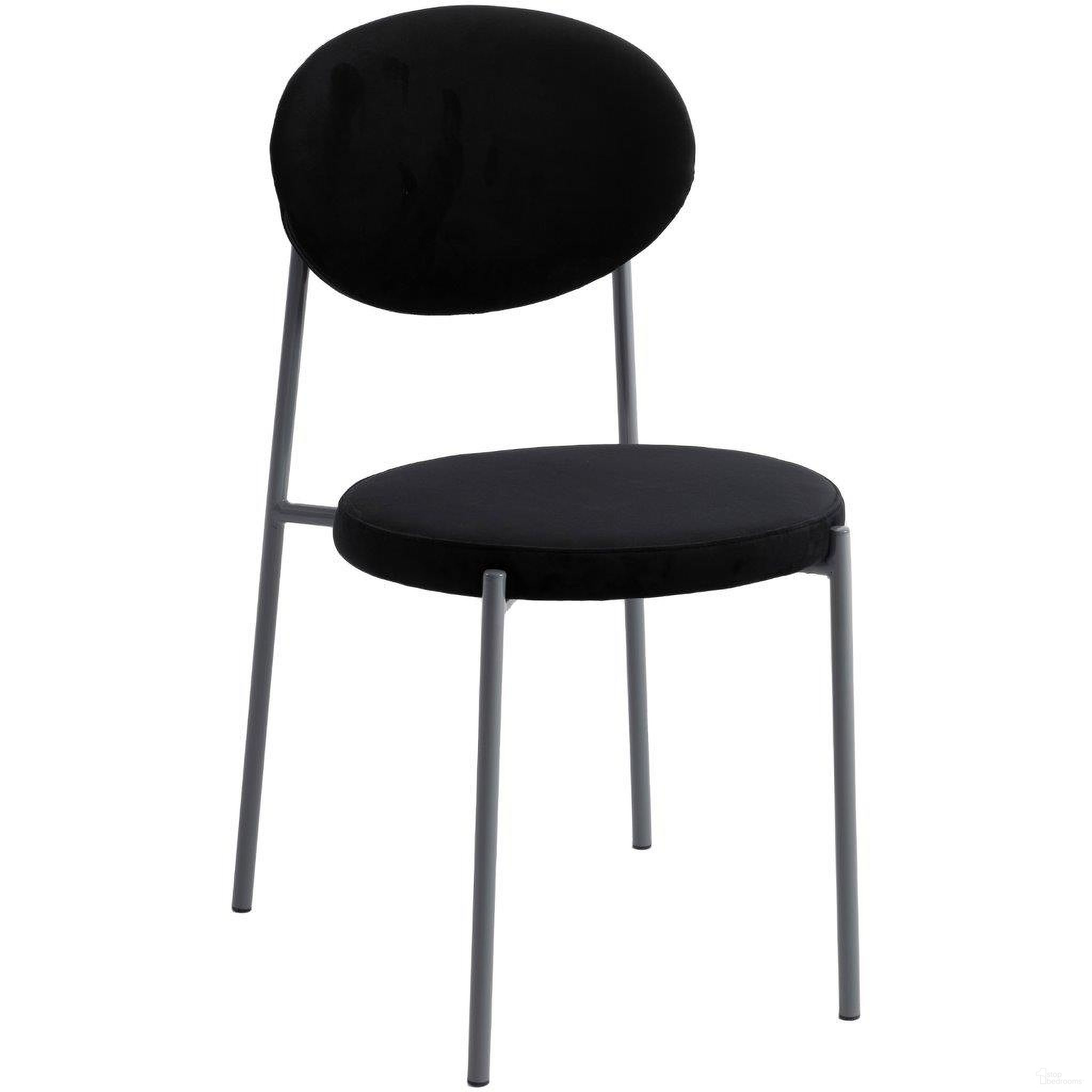 The appearance of Leisuremod Euston Modern Velvet Dining Chair With Grey Steel Frame In Black designed by LeisureMod in the modern / contemporary interior design. This black piece of furniture  was selected by 1StopBedrooms from Euston Collection to add a touch of cosiness and style into your home. Sku: RC17BL. Material: Steel. Chair Type: Side Chair.