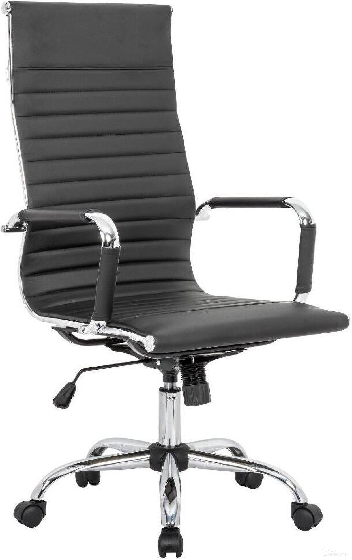 The appearance of LeisureMod Harris Black Leatherette High Back Office Chair designed by LeisureMod in the modern / contemporary interior design. This black piece of furniture was selected by 1StopBedrooms from Harris Collection to add a touch of cosiness and style into your home. Sku: HOT19BLL. Material: Leather.