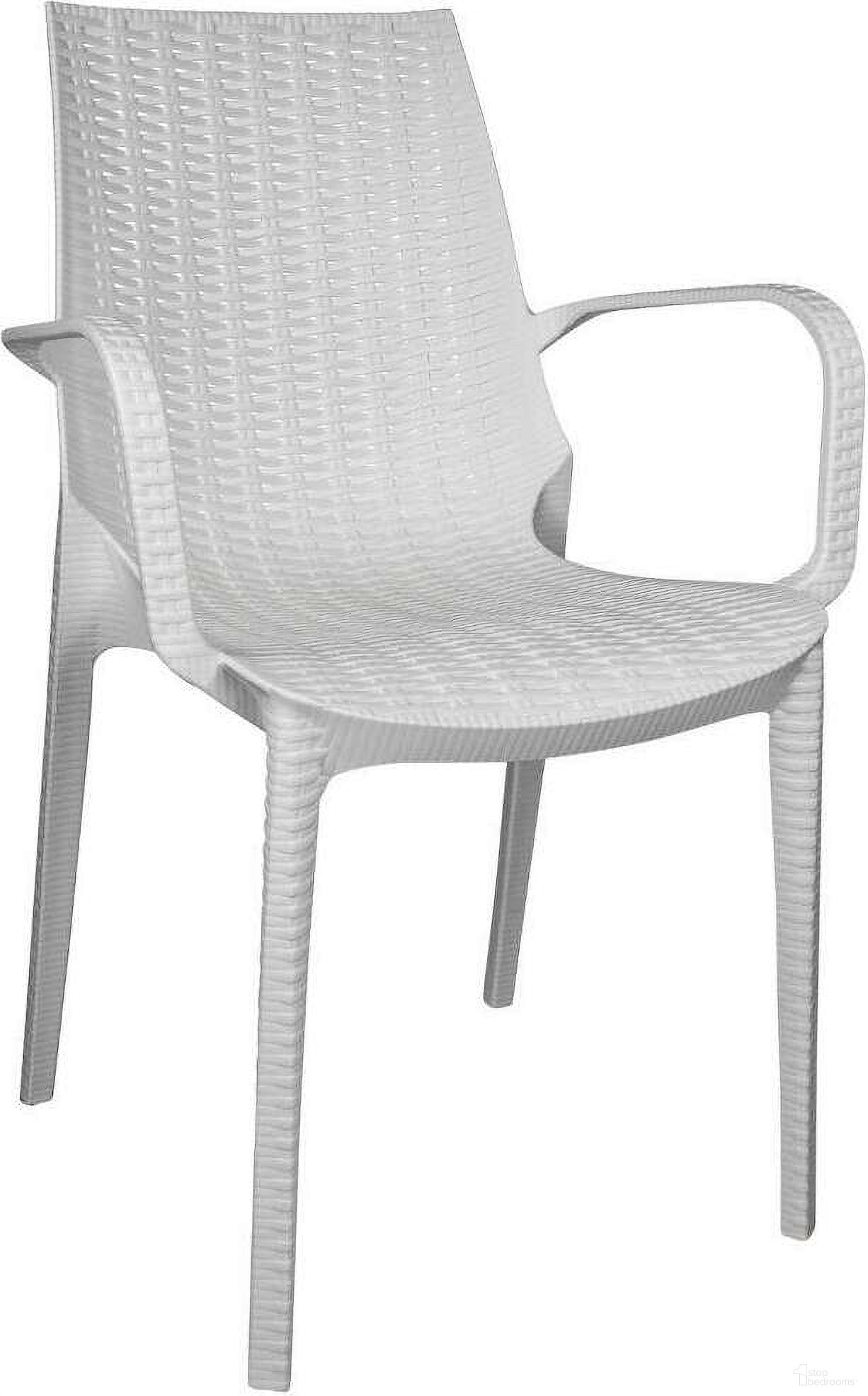 Kent Outdoor Dining Arm Chair In White