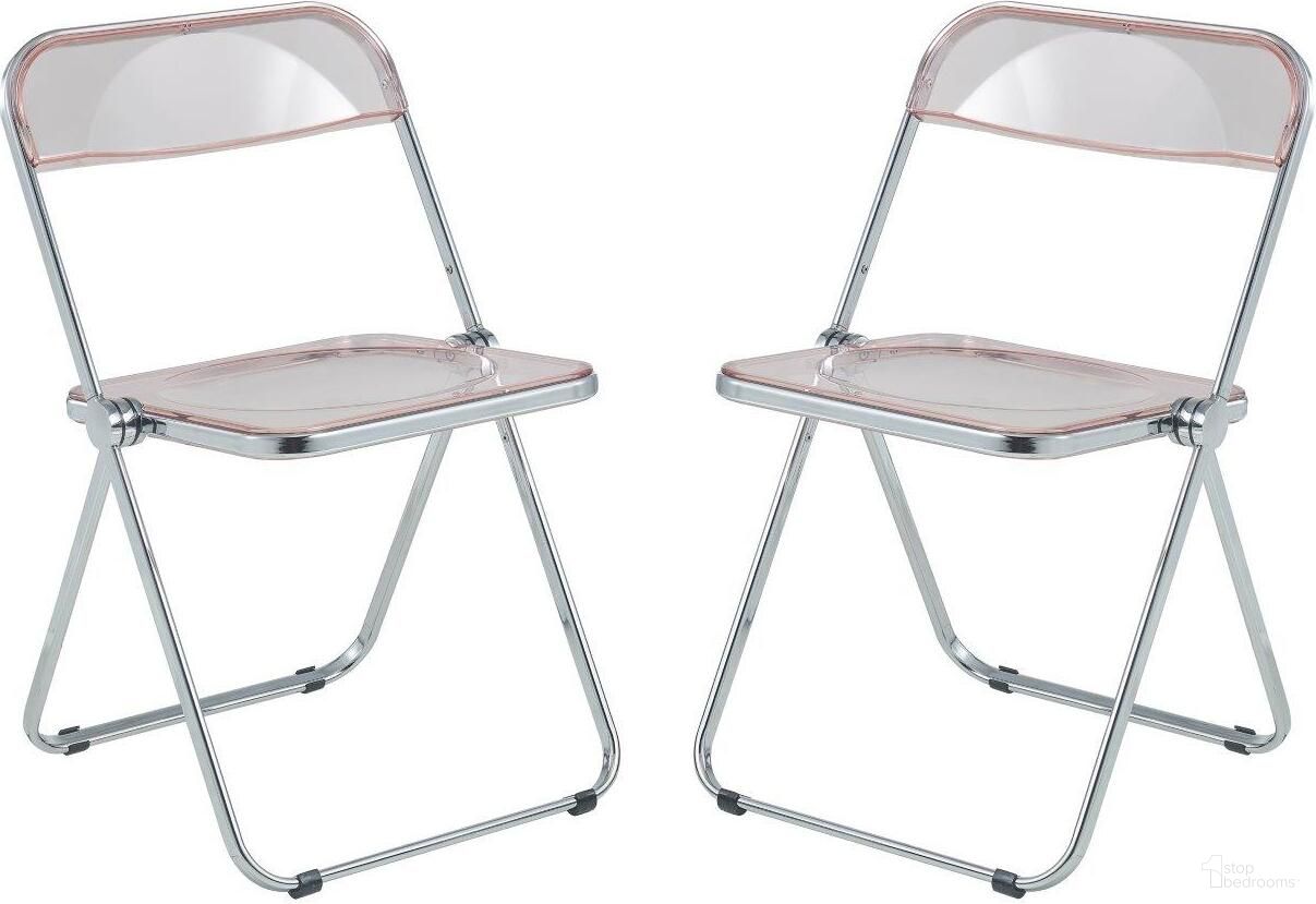 The appearance of Leisuremod Lawrence Acrylic Folding Chair With Metal Frame Set Of 2 LF19PK2 designed by LeisureMod in the modern / contemporary interior design. This rose piece of furniture was selected by 1StopBedrooms from Lawrence Collection to add a touch of cosiness and style into your home. Sku: LF19PK2. Material: Acrylic. Chair Type: Side Chair.
