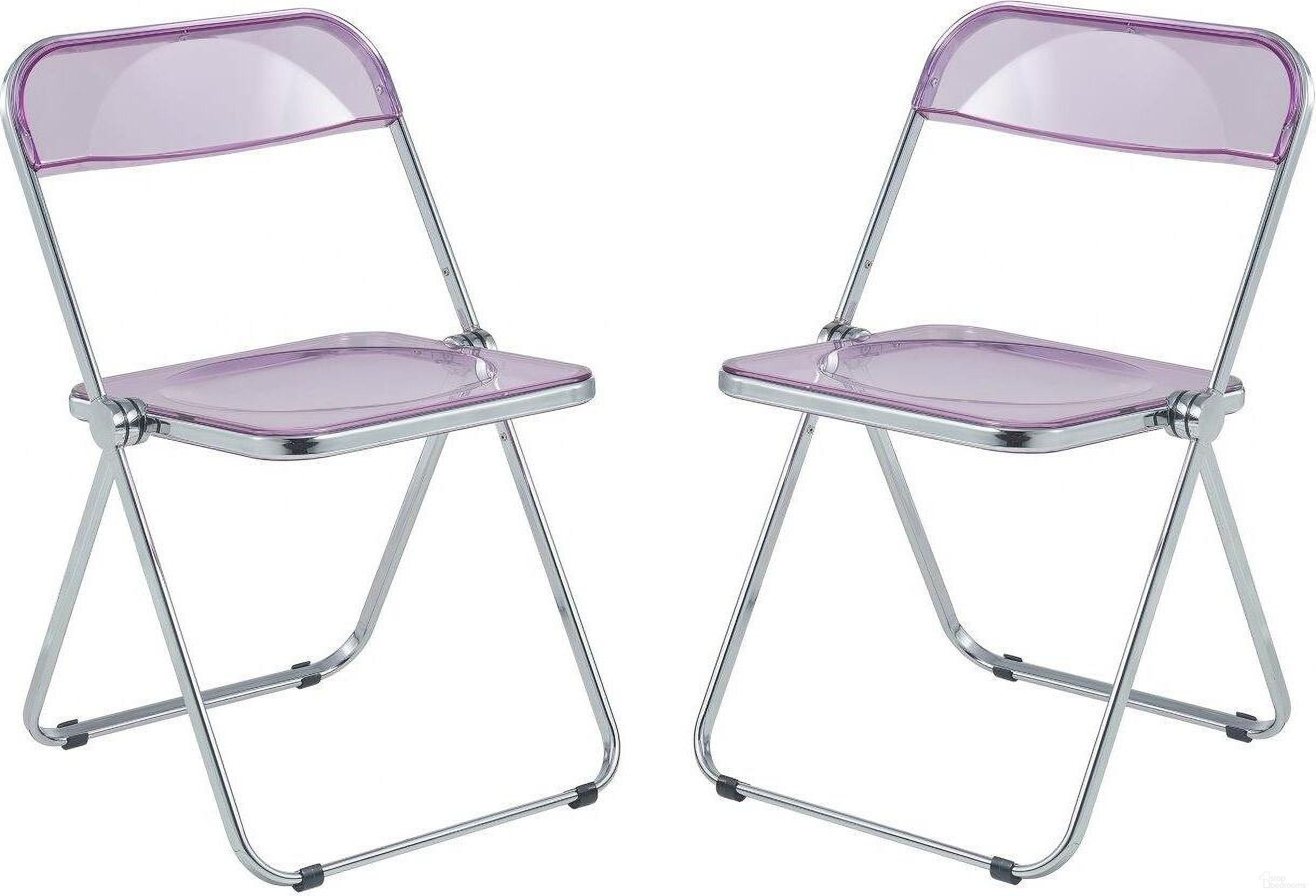 The appearance of Lawrence Acrylic Folding Chair With Metal Frame Set Of 2 In Magenta designed by LeisureMod in the modern / contemporary interior design. This magenta piece of furniture was selected by 1StopBedrooms from Lawrence Collection to add a touch of cosiness and style into your home. Sku: LF19PU2. Material: Acrylic. Chair Type: Side Chair.