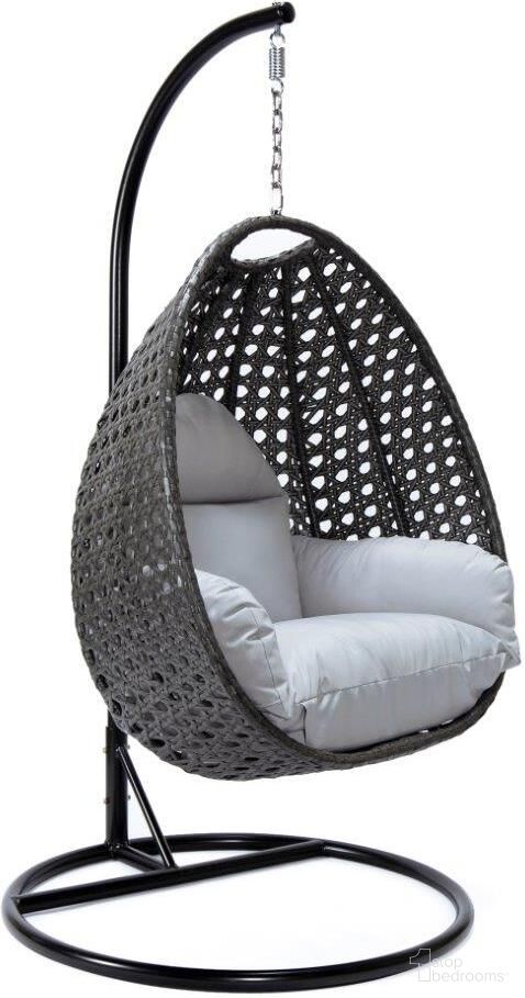 The appearance of LeisureMod Light Grey Wicker Hanging Egg Swing Chair ESCCH-40LGR designed by LeisureMod in the modern / contemporary interior design. This light grey piece of furniture  was selected by 1StopBedrooms from  to add a touch of cosiness and style into your home. Sku: ESCCH-40LGR. Material: Wicker.