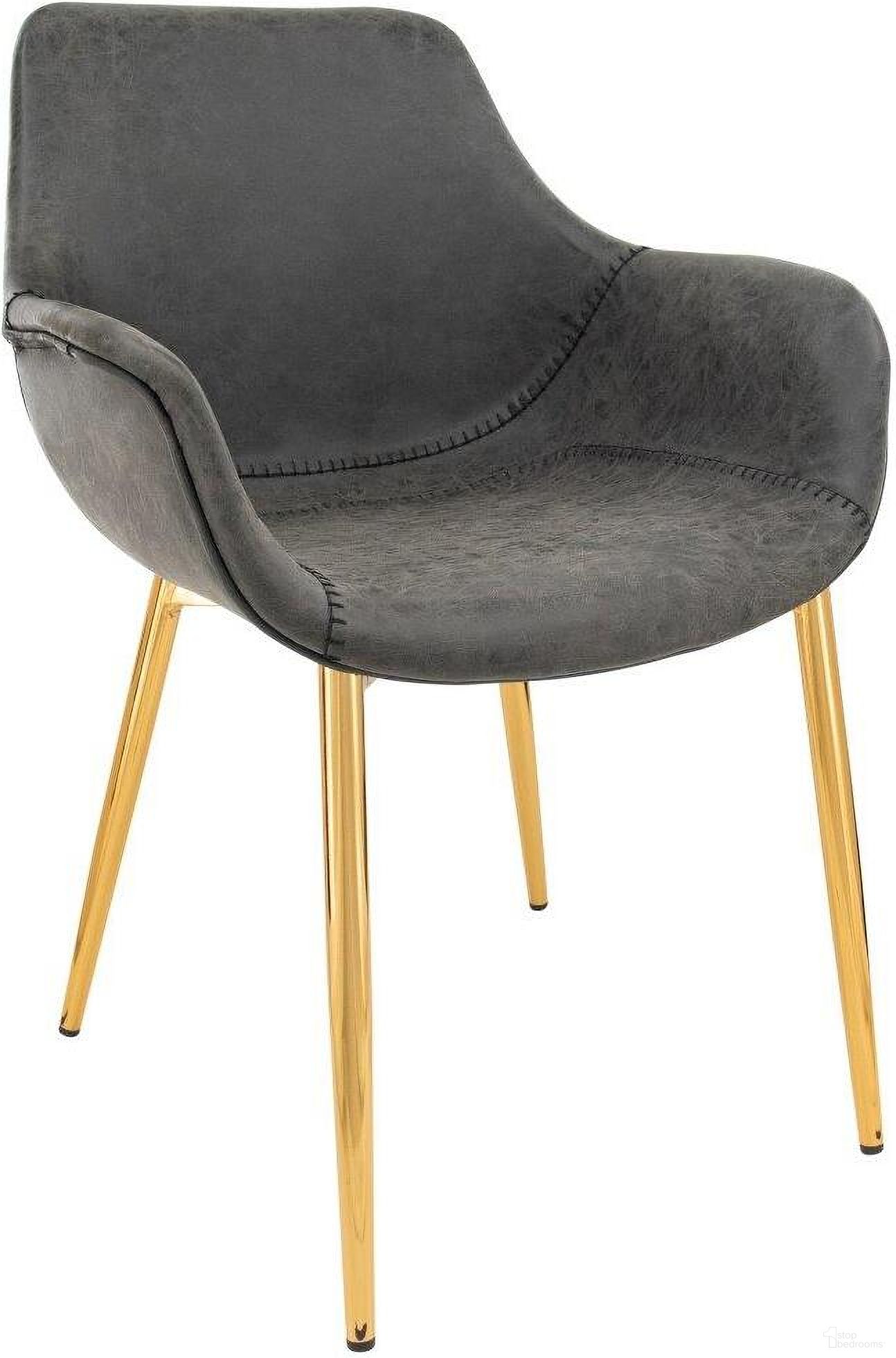 The appearance of Leisuremod Markley Modern Leather Dining Arm Chair Kitchen Chairs With Gold Metal Legs In Charcoal And Black designed by LeisureMod in the modern / contemporary interior design. This charcoal and black piece of furniture  was selected by 1StopBedrooms from Markley Collection to add a touch of cosiness and style into your home. Sku: ECG26BL. Material: Faux Leather. Chair Type: Arm Chair.