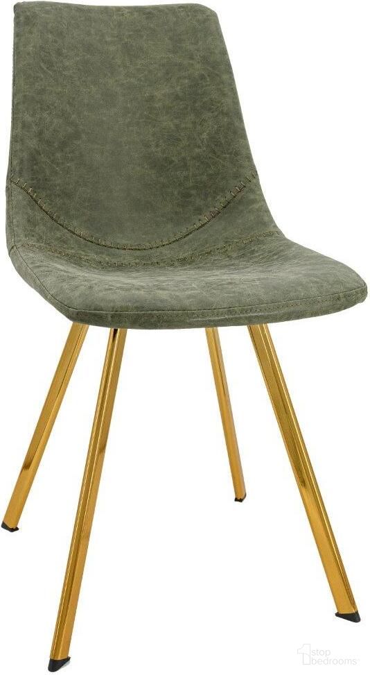 Leisuremod Markley Modern Leather Dining Chair With Gold Legs MCG18G