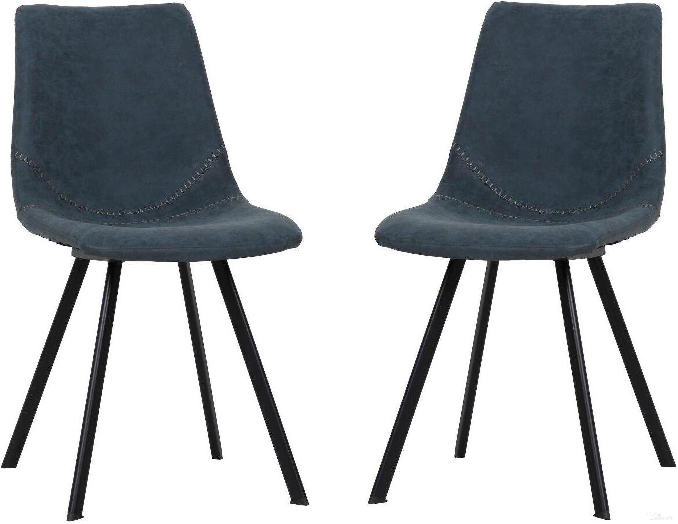 The appearance of Markley Modern Leather Dining Chair With Metal Legs Set Of 2 In Peacock designed by LeisureMod in the modern / contemporary interior design. This peacock piece of furniture  was selected by 1StopBedrooms from Markley Collection to add a touch of cosiness and style into your home. Sku: MC18BU2. Material: Metal. Chair Type: Side Chair.