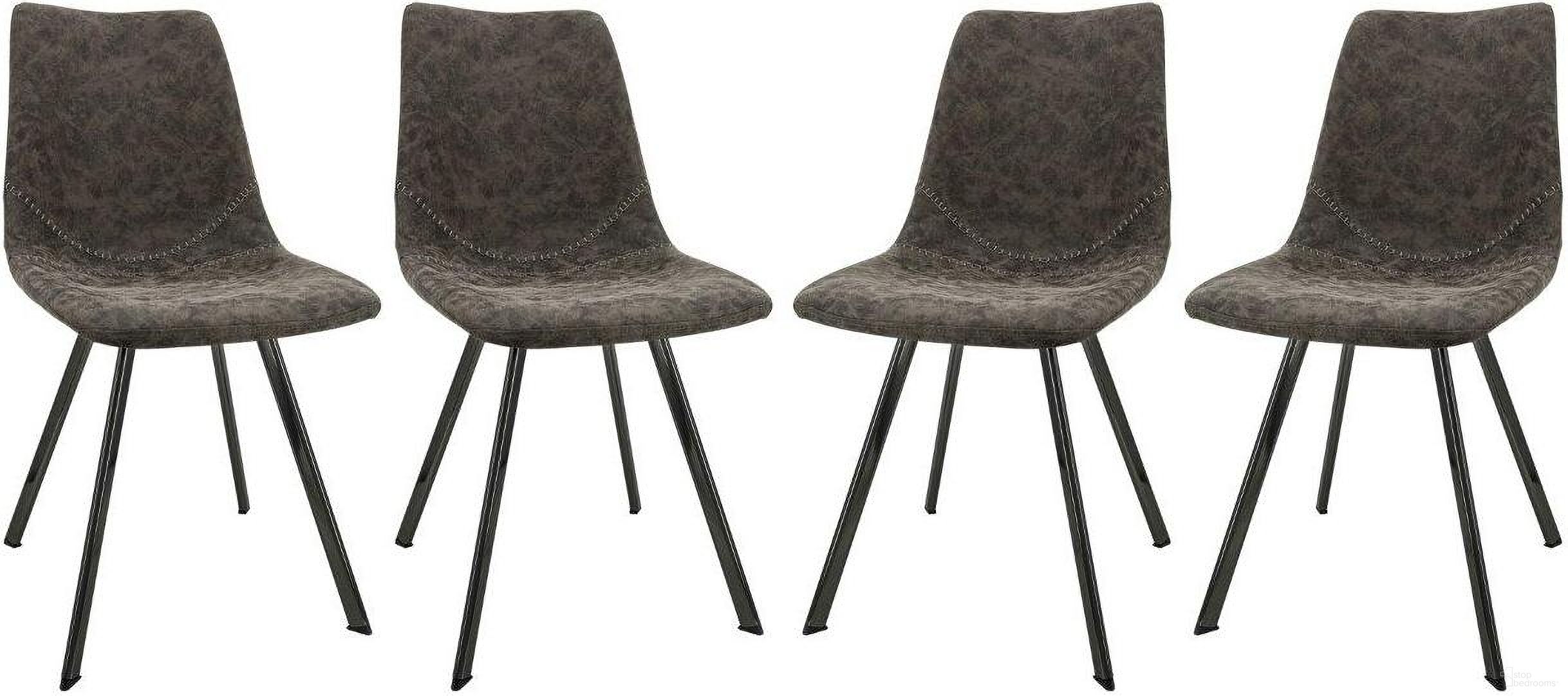 The appearance of Markley Modern Leather Dining Chair With Metal Legs Set Of 4 In Grey designed by LeisureMod in the modern / contemporary interior design. This grey piece of furniture was selected by 1StopBedrooms from Markley Collection to add a touch of cosiness and style into your home. Sku: MC18GR4. Material: Leather. Chair Type: Side Chair.