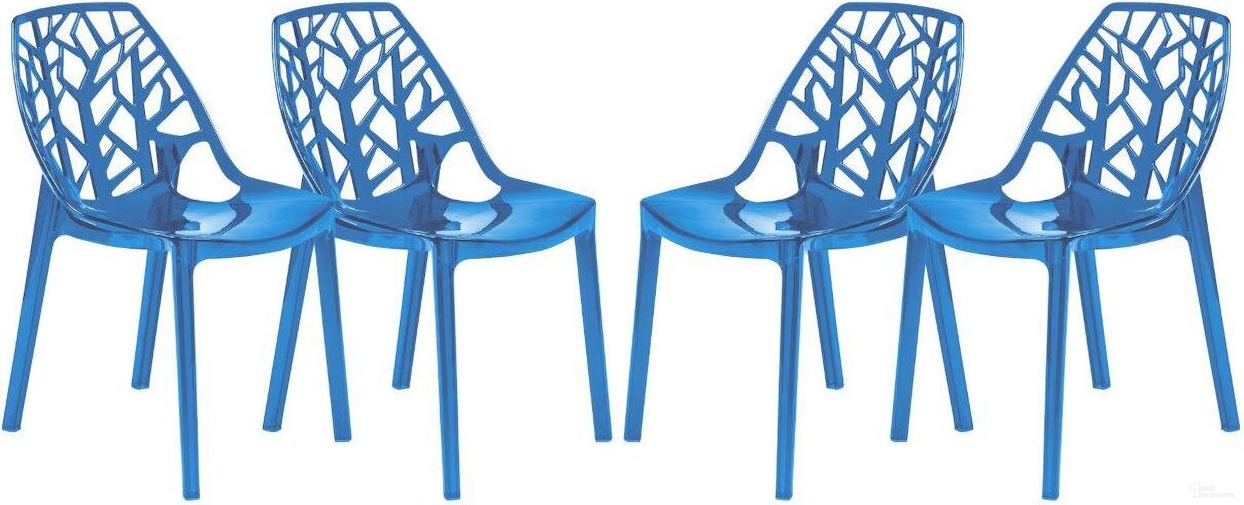 The appearance of Leisuremod Modern Cornelia Dining Chair Set Of 4 designed by LeisureMod in the modern / contemporary interior design. This transparent blue piece of furniture was selected by 1StopBedrooms from Modern Collection to add a touch of cosiness and style into your home. Sku: C18TBU4. Material: Plastic. Chair Type: Side Chair.