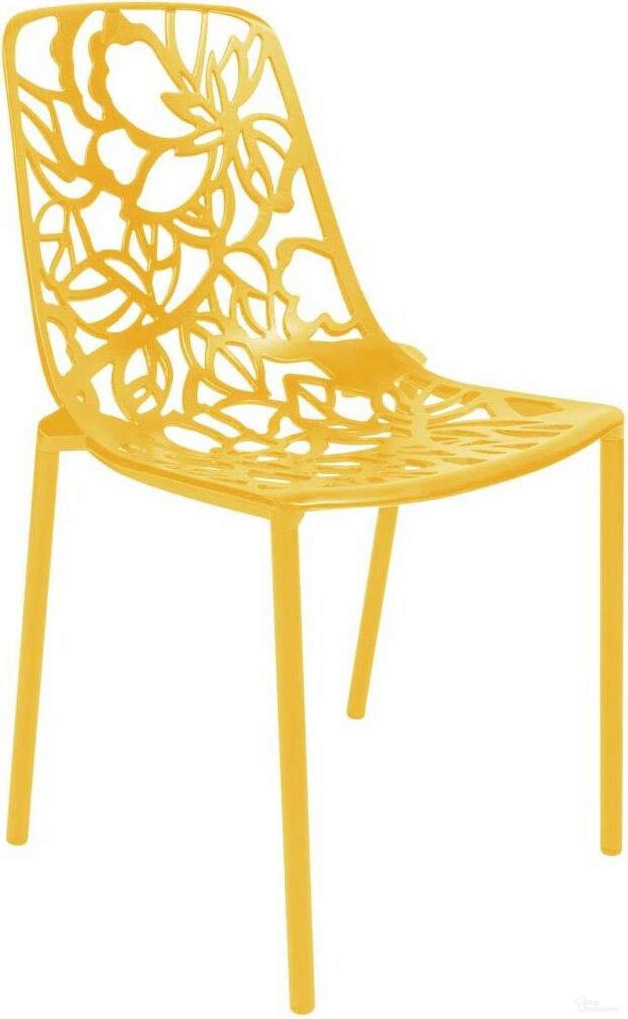 The appearance of Modern Devon Aluminum Side Chair In Yellow designed by LeisureMod in the modern / contemporary interior design. This yellow piece of furniture was selected by 1StopBedrooms from Modern Collection to add a touch of cosiness and style into your home. Sku: DC23Y. Material: Aluminum. Chair Type: Side Chair.
