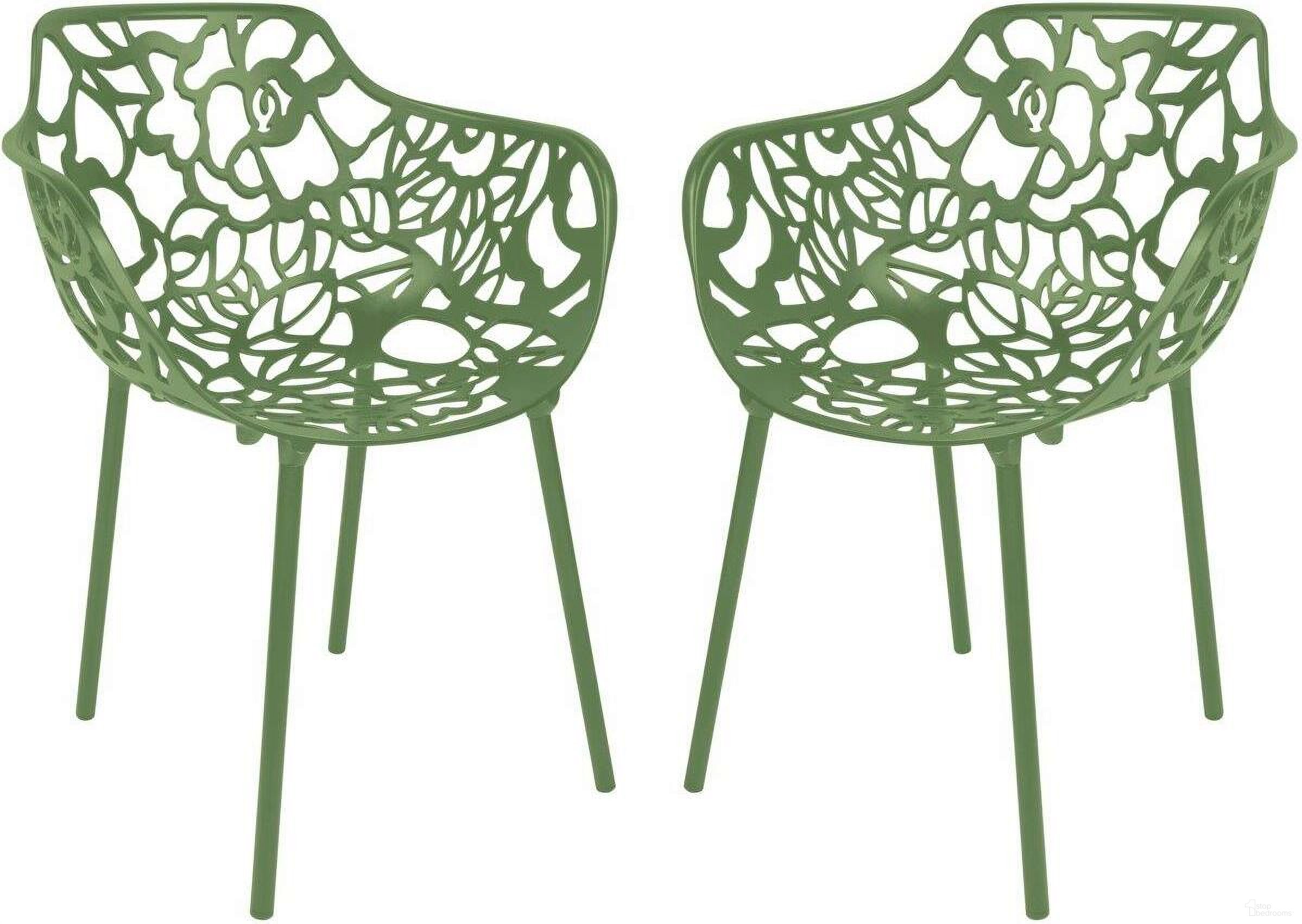 The appearance of Modern Devon Aluminum Chair Set of 2 In Green designed by LeisureMod in the modern / contemporary interior design. This green piece of furniture was selected by 1StopBedrooms from Modern Collection to add a touch of cosiness and style into your home. Sku: DCA23G2. Material: Aluminum.
