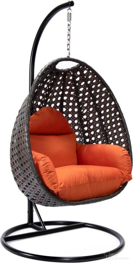 The appearance of Wicker Hanging Egg Swing Chair In Orange/Black designed by LeisureMod in the modern / contemporary interior design. This orange piece of furniture  was selected by 1StopBedrooms from  to add a touch of cosiness and style into your home. Sku: ESCCH-40OR. Material: Wicker.