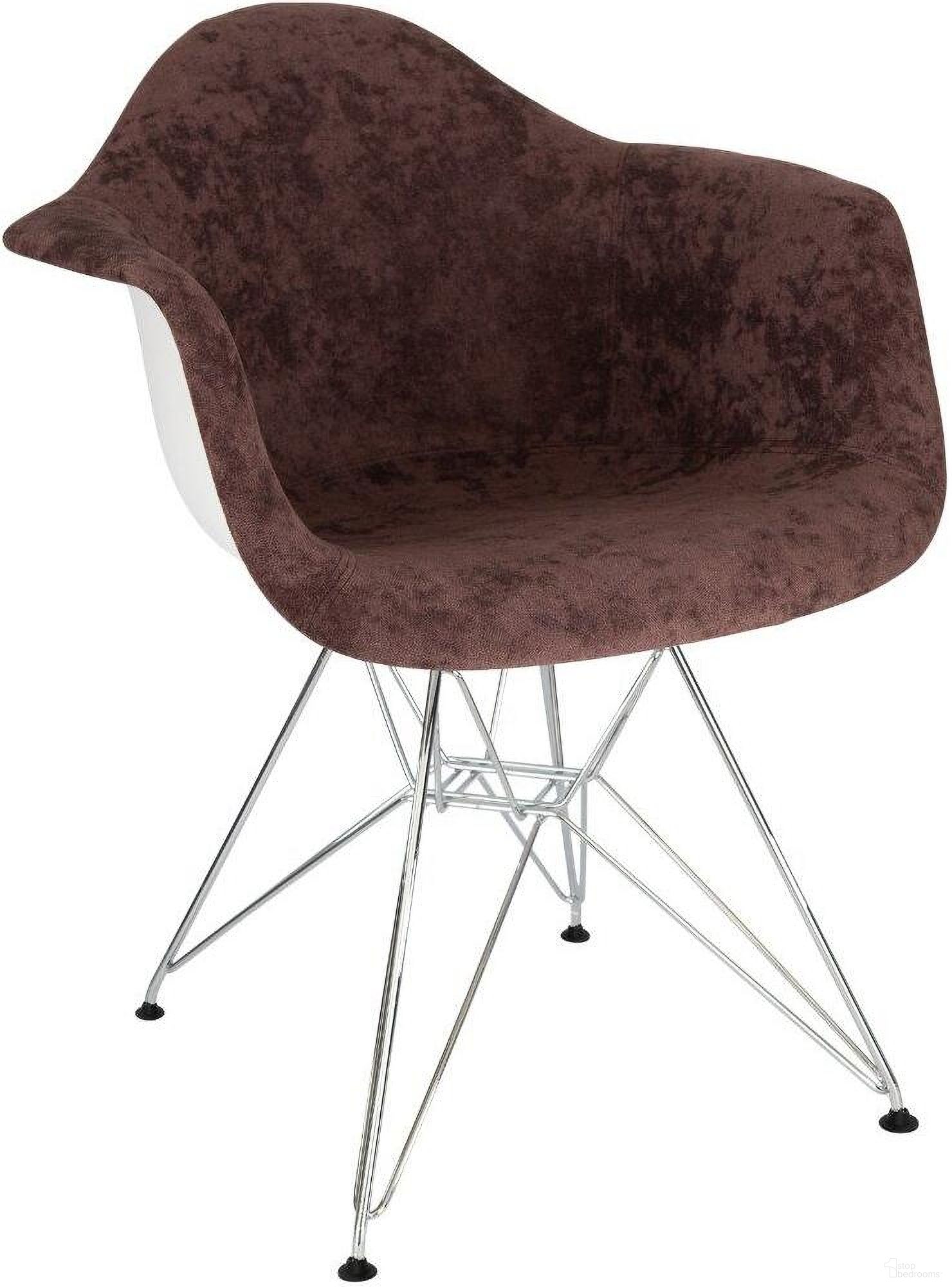 The appearance of Willow Velvet Eiffel Metal Base Accent Chair In Brown designed by LeisureMod in the modern / contemporary interior design. This brown piece of furniture was selected by 1StopBedrooms from Willow Collection to add a touch of cosiness and style into your home. Sku: WM24VBR. Material: Metal.