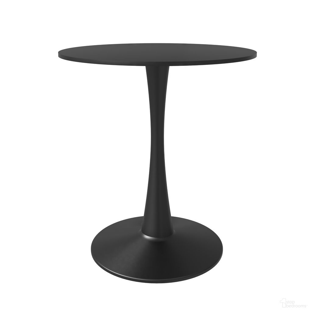 The appearance of Leisyremod Bristol 27 Inch Round Dining Table In Black designed by LeisureMod in the modern / contemporary interior design. This black piece of furniture  was selected by 1StopBedrooms from Leisyremod Collection to add a touch of cosiness and style into your home. Sku: BTBL-27BL. Table Base Style: Pedestal. Table Top Shape: Round. Material: MDF. Size: 27".
