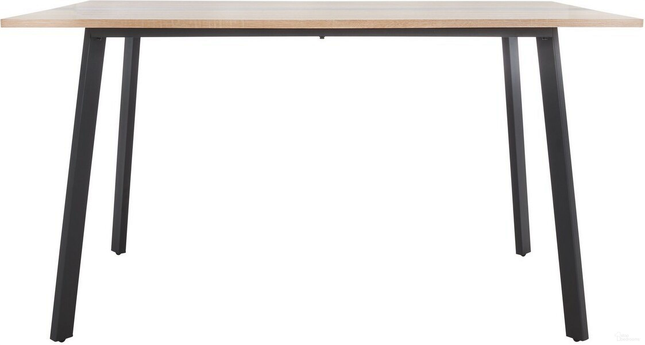 The appearance of Leith Dining Table in Black designed by Safavieh in the transitional interior design. This black piece of furniture  was selected by 1StopBedrooms from Leith Collection to add a touch of cosiness and style into your home. Sku: DTB5801A. Table Base Style: Legs. Material: Wood. Table Top Shape: Rectangular. Size: 55".