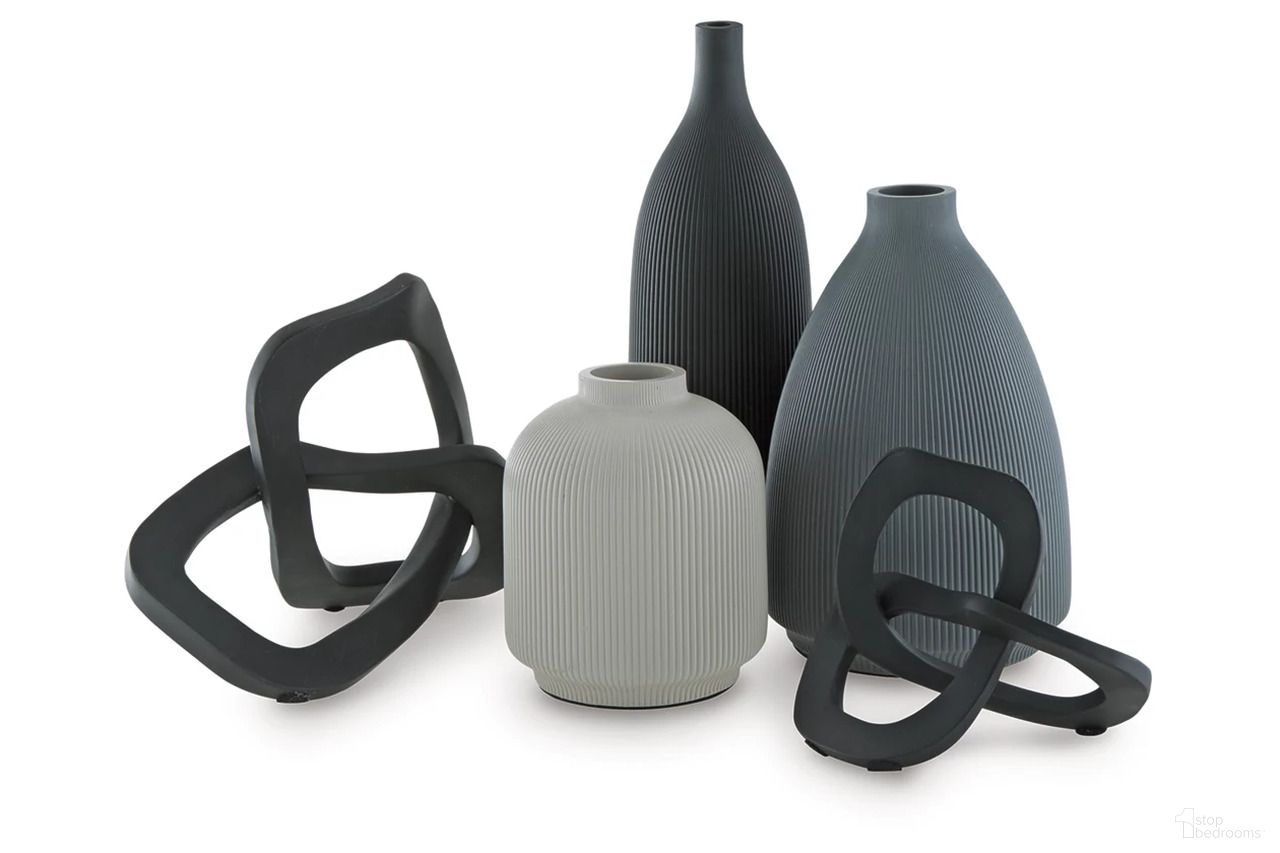The appearance of Leithick 5 Piece Accessory Set In Black/Tan/Gray designed by Signature Design by Ashley in the modern / contemporary interior design. This black/tan/gray piece of furniture was selected by 1StopBedrooms from Leithick Collection to add a touch of cosiness and style into your home. Sku: A2C00211. Material: Resin.