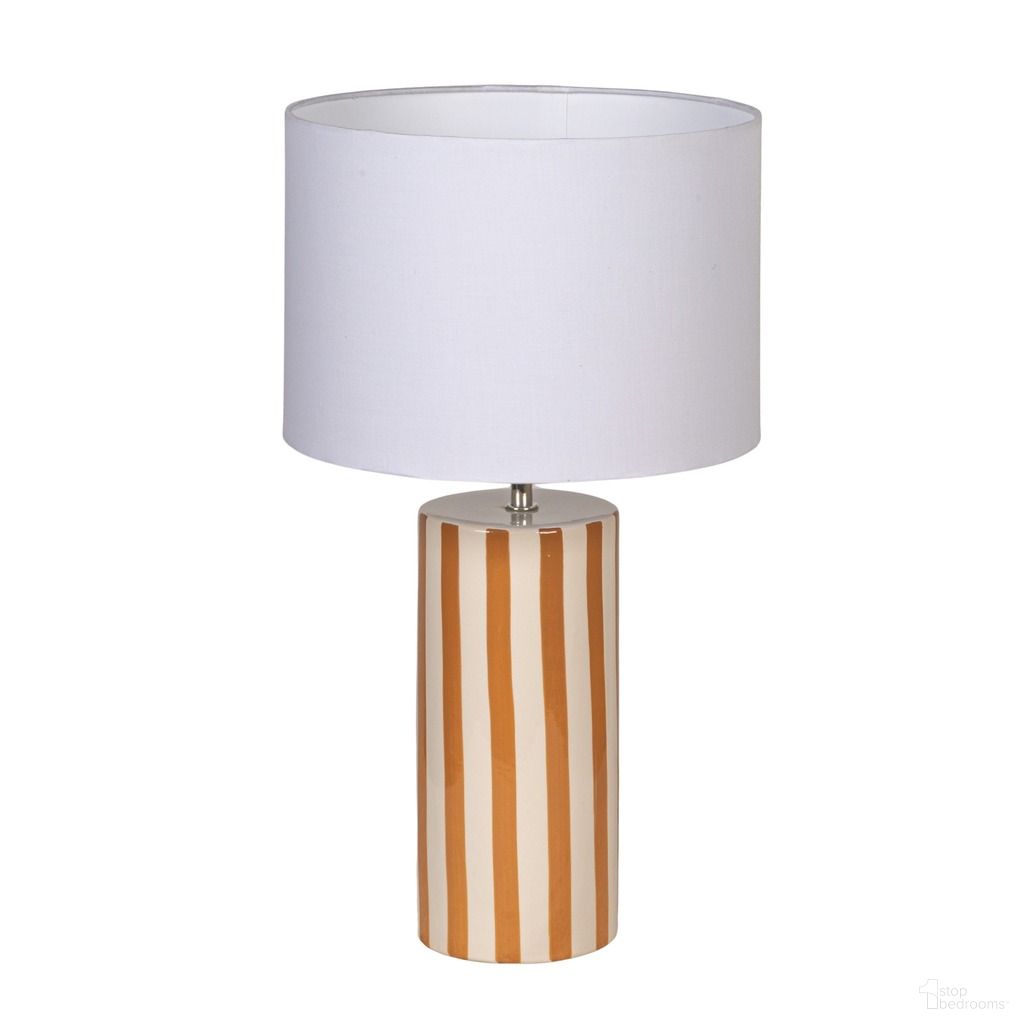 The appearance of Lena 18.5 Inch Hand-Painted Striped Ceramic Table Lamp with Linen Drum Shade In Cream and Brown designed by Rowena Interiors in the traditional interior design. This cream/brown piece of furniture was selected by 1StopBedrooms from Lena Collection to add a touch of cosiness and style into your home. Sku: EC2056. Material: Stone.