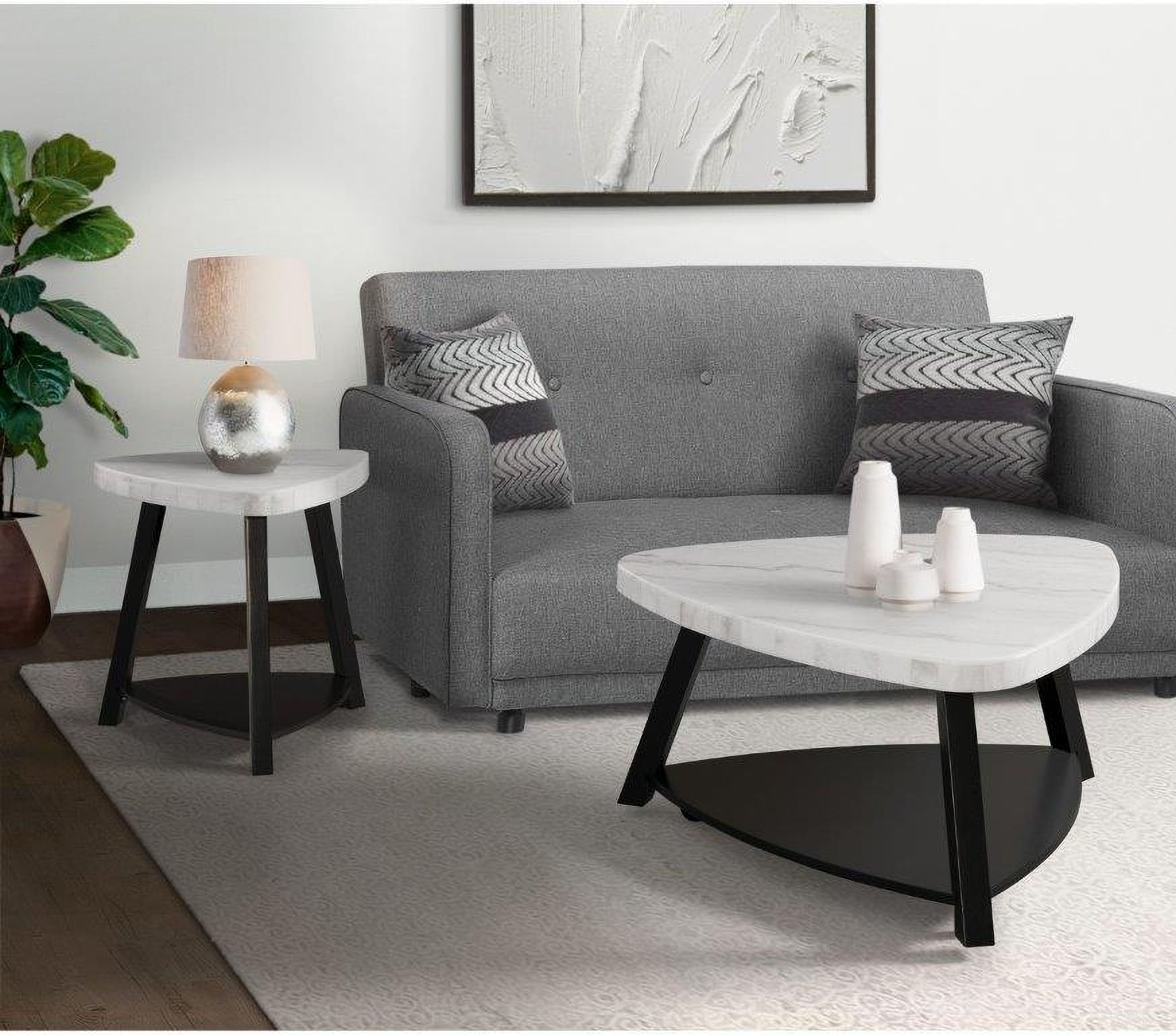 The appearance of Lena White Marble Occasional Table Set designed by Picket House in the modern / contemporary interior design. This white and black piece of furniture  was selected by 1StopBedrooms from Lena Collection to add a touch of cosiness and style into your home. Sku: CTN100CTE;CTN100ETE. Material: Wood.