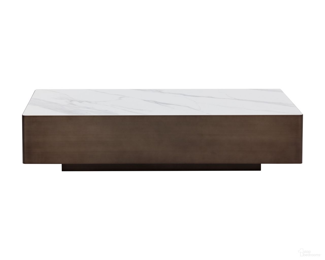Lenay Coffee Table In White and Dark Bronze