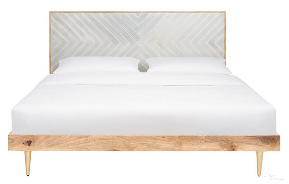 The appearance of Leni Gold Inlayed Bed In Cement designed by Safavieh Couture in the modern / contemporary interior design. This cement piece of furniture was selected by 1StopBedrooms from Leni Collection to add a touch of cosiness and style into your home. Sku: SFV5714A-K-3BX. Bed Type: Platform Bed. Material: Wood. Bed Size: King.
