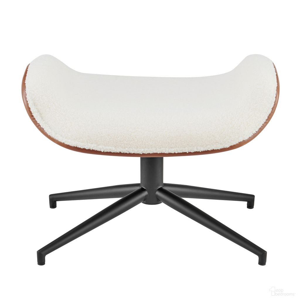 Lennart Ottoman In Ivory and Brown