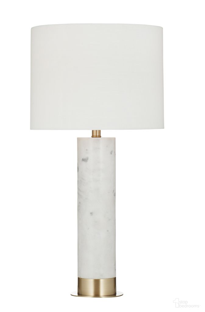 Lenning Table Lamp In White and Brushed Gold