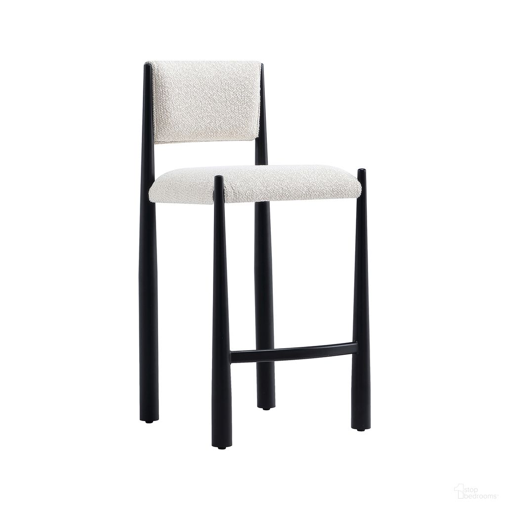 Lennor Boucle Metal Counter Stool In Cream