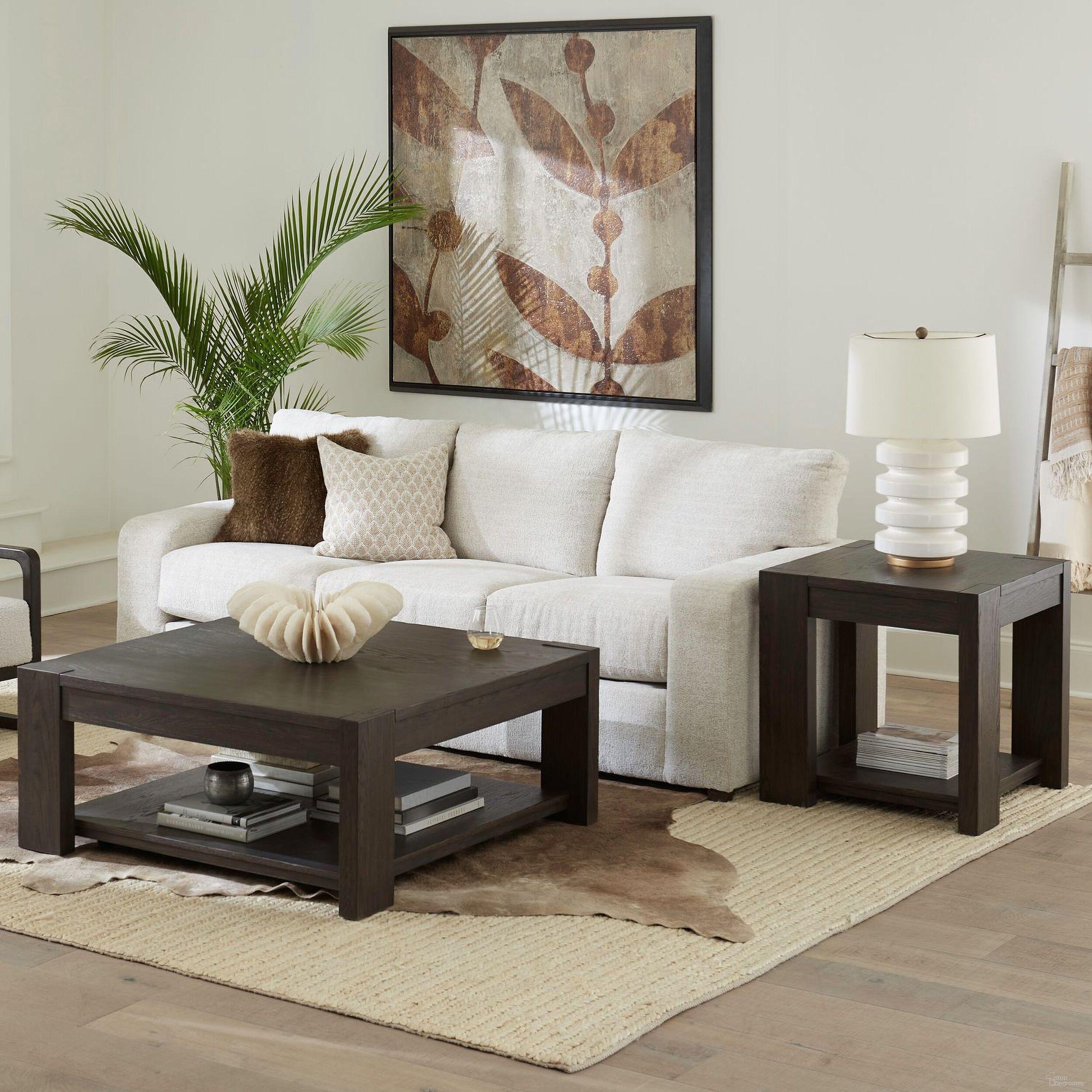 The appearance of Lennox Hill Oversized Square Occasional Table Set In Bark designed by Liberty in the transitional interior design. This bark piece of furniture was selected by 1StopBedrooms from Lennox Hill Collection to add a touch of cosiness and style into your home. Sku: 201-OT1011;201-OT1020. Material: Oak Veneer.