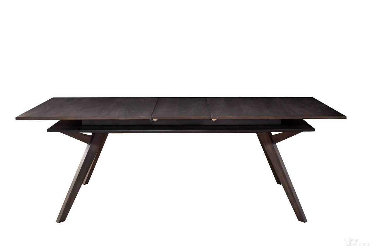 The appearance of Lennox Rectangular Extension Dining Table In Dark Tobacco designed by Alpine in the transitional interior design. This dark tobacco piece of furniture  was selected by 1StopBedrooms from Lennox Collection to add a touch of cosiness and style into your home. Sku: 5164-01. Table Base Style: Legs. Table Top Shape: Rectangular. Size: 71" x 36". Material: Solid Rubberwood.