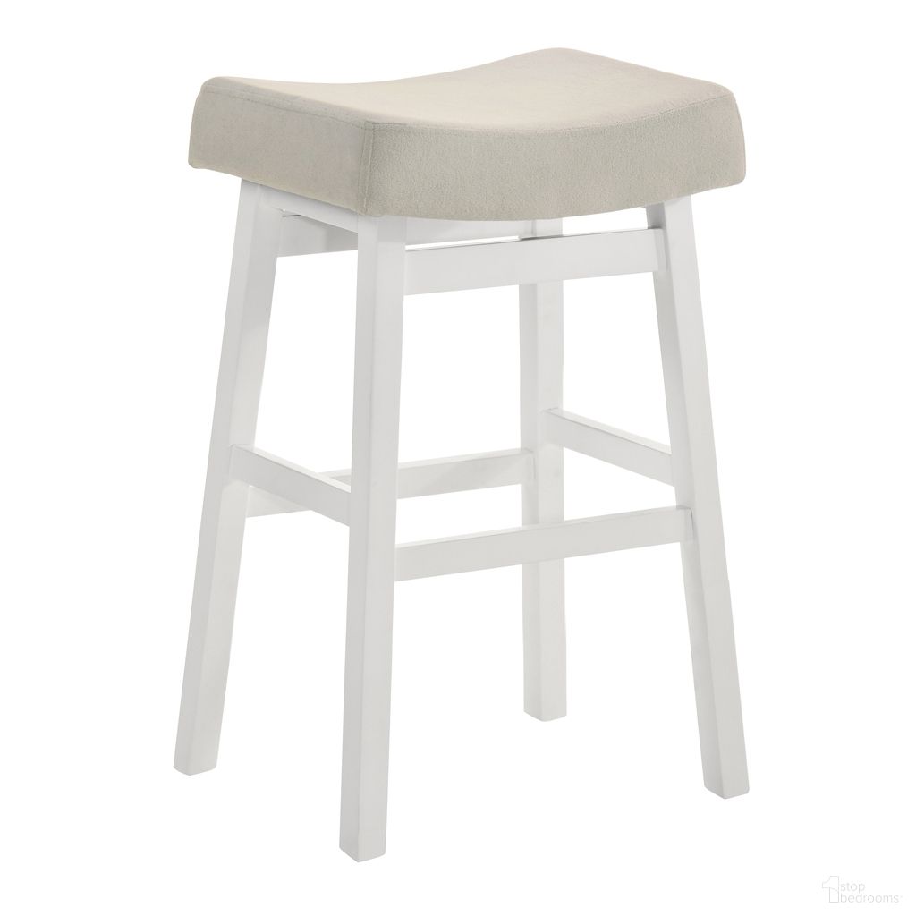 Lenon Bar Height Bar Stool In White and Cream