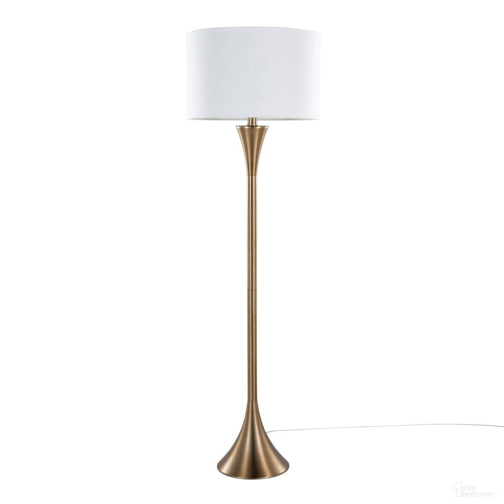 The appearance of Lenuxe 65 Inch Metal Floor Lamp In Matte Golden Bronze and White designed by Lumisource in the modern / contemporary interior design. This matte golden bronze and white piece of furniture was selected by 1StopBedrooms from Lenuxe Collection to add a touch of cosiness and style into your home. Sku: GFS65-LENUXE BZW. Material: Linen.