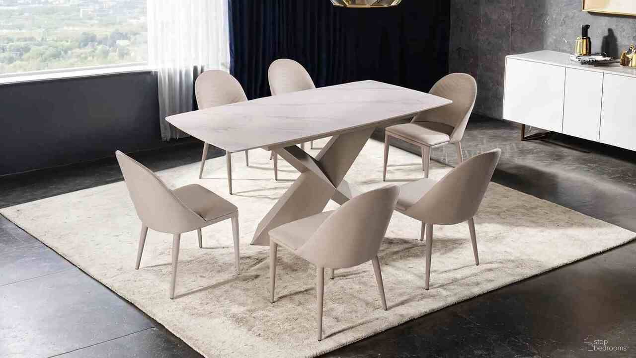 The appearance of Lenvik Dining Room Set In Brown and White designed by Furniture of America in the modern / contemporary interior design. This white and brown piece of furniture  was selected by 1StopBedrooms from Lenvik Collection to add a touch of cosiness and style into your home. Sku: FM3700BR-T-1;FM3700BR-T-2;FM3700BR-T-3;FM3700BR-SC-2PK. Material: Ceramic. Table Top Shape: Rectangular. Size: 35" x 71".