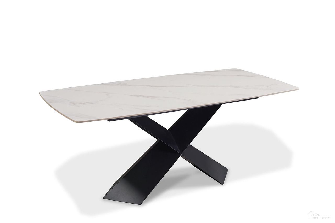 The appearance of Lenvik Dining Table In Black and White designed by Furniture of America in the modern / contemporary interior design. This black/white piece of furniture  was selected by 1StopBedrooms from Lenvik Collection to add a touch of cosiness and style into your home. Sku: FM3700BK-T-1;FM3700BK-T-2;FM3700BK-T-3. Table Base Style: Pedestal. Material: Fabric. Table Top Shape: Rectangular. Size: 35" x 71".