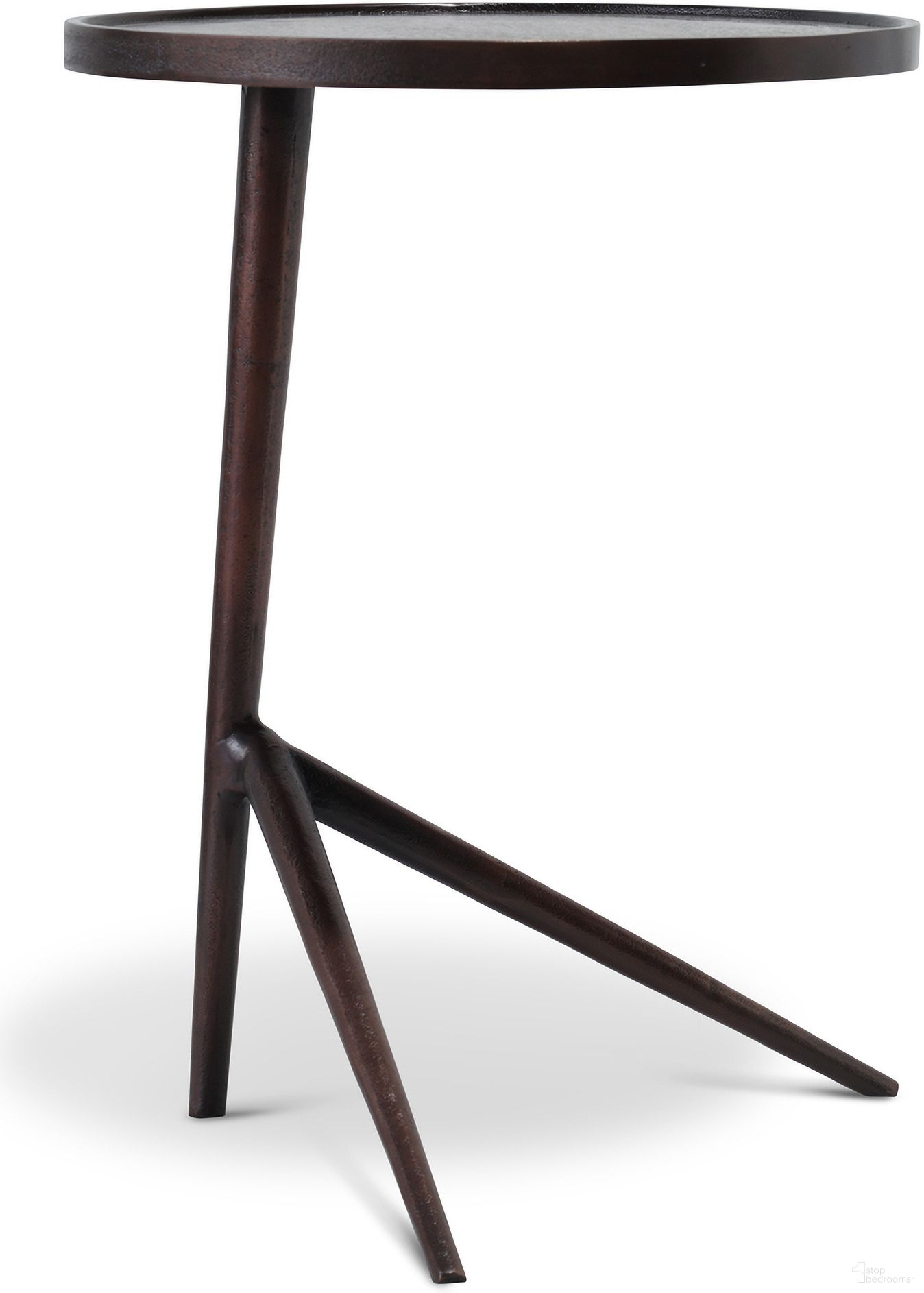 The appearance of Leo End Table In Antique Copper designed by Urbia in the modern / contemporary interior design. This antique copper piece of furniture  was selected by 1StopBedrooms from Elements Collection to add a touch of cosiness and style into your home. Sku: IJ-LEO-ET-23AC. Material: Aluminum.