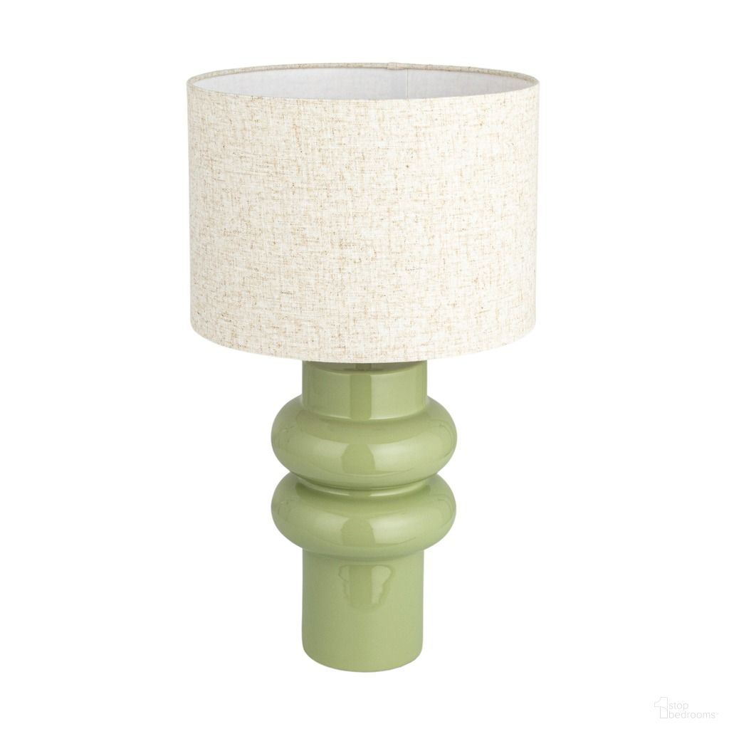 The appearance of Leo Stoneware Table Lamp with Linen Shade In Green designed by Bloomingville in the modern / contemporary interior design. This green piece of furniture  was selected by 1StopBedrooms from Leo Collection to add a touch of cosiness and style into your home. Sku: AH2537. Material: Stone.