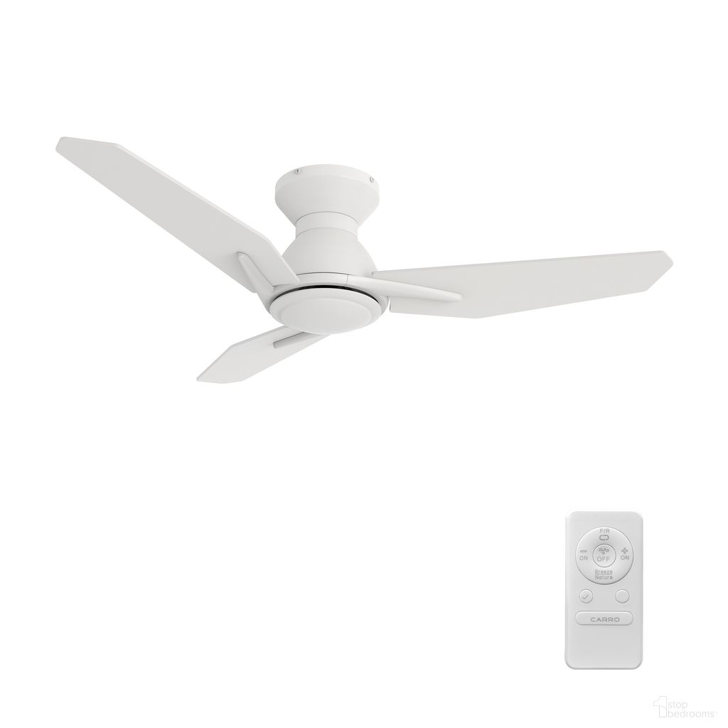 Leon 44 Inch 3-Blade Ceiling Fan with Remote In White