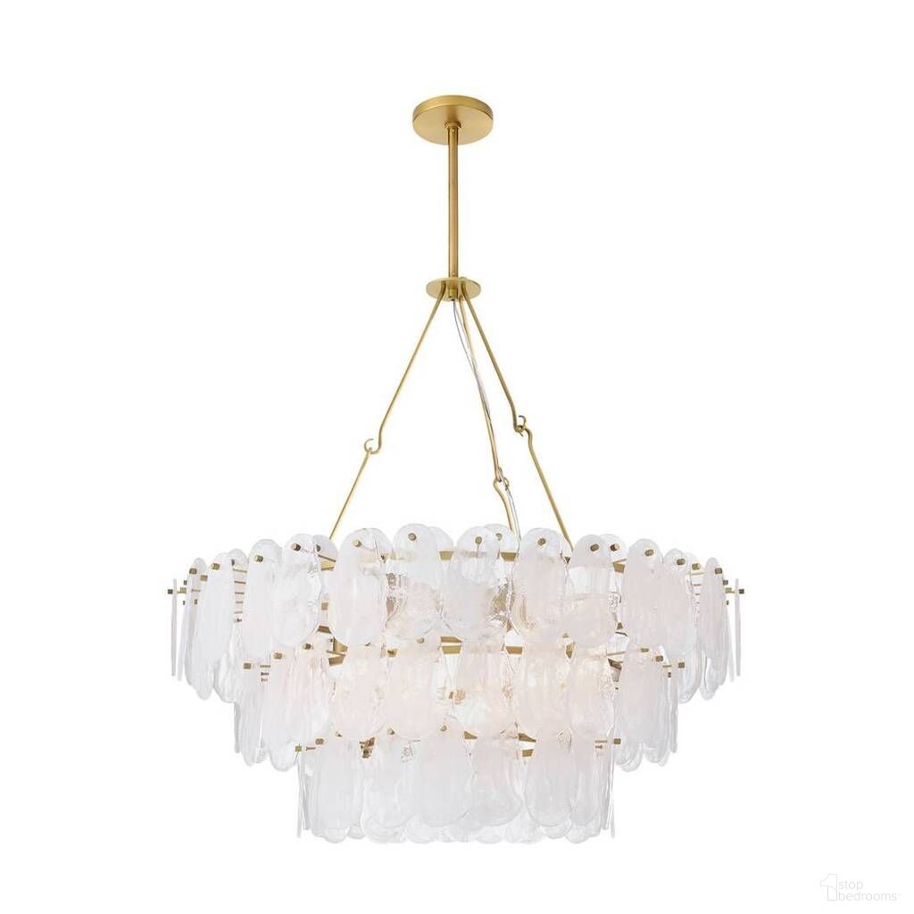 The appearance of Leon Large Chandelier In White Glaze designed by Arteriors in the  interior design. This white glaze piece of furniture  was selected by 1StopBedrooms from Leon Collection to add a touch of cosiness and style into your home. Sku: DMC36. Material: Glass.