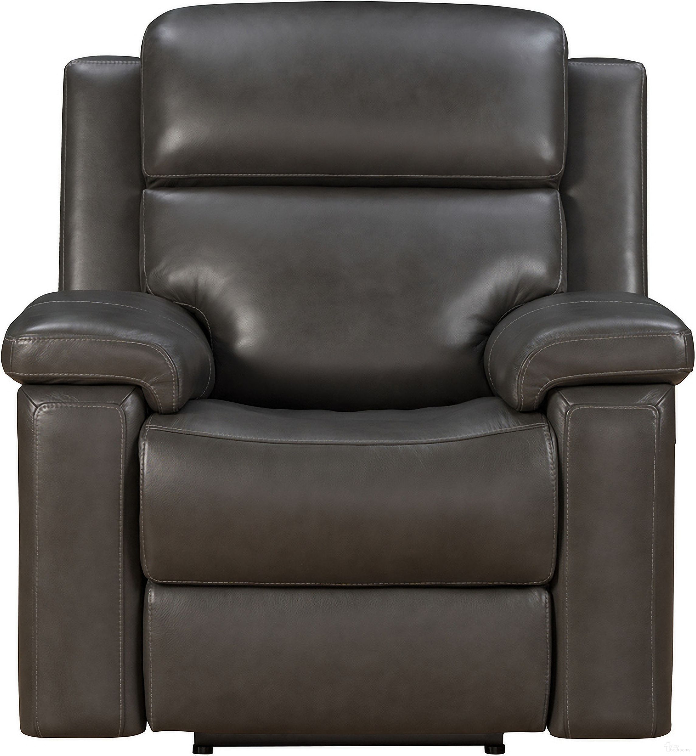 The appearance of Leon Power Recliner with Power Head Rest In Smoke Gray designed by BarcaLounger in the modern / contemporary interior design. This smoke gray piece of furniture was selected by 1StopBedrooms from Leon Collection to add a touch of cosiness and style into your home. Sku: 9PHLHM1343373096. Material: Leather.