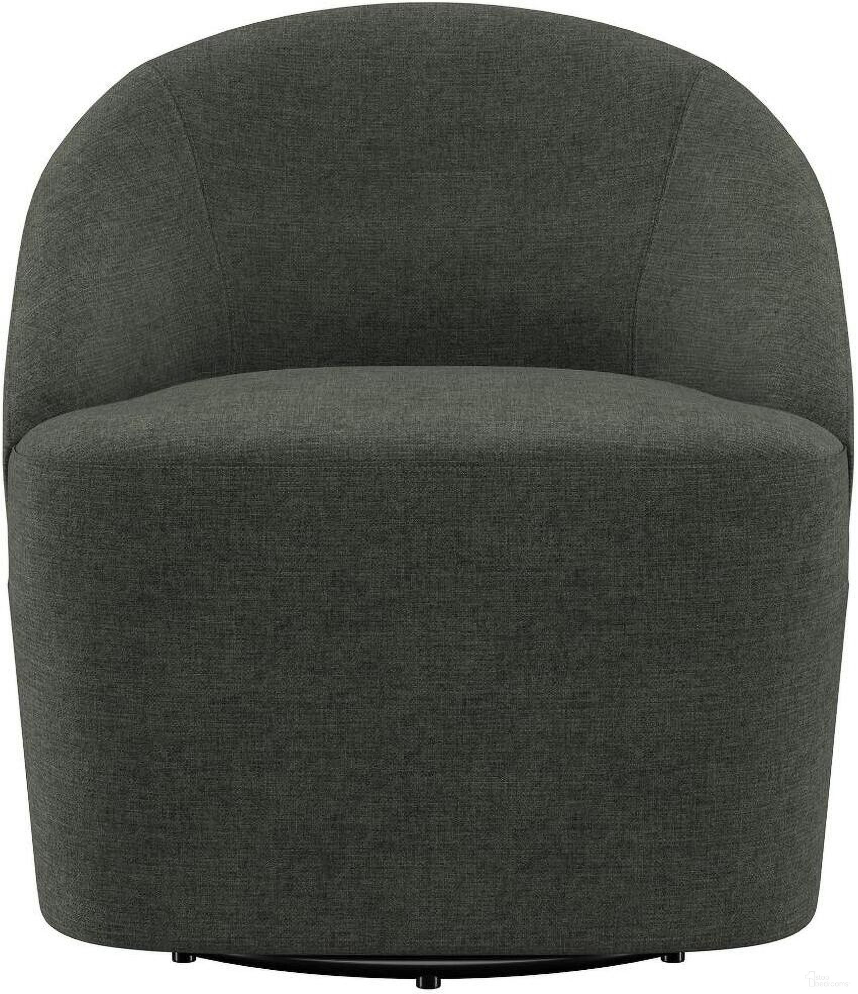 The appearance of Leon Upholstered Barrel Accent Swivel Chair In Hunter Green designed by Coaster in the modern / contemporary interior design. This hunter green piece of furniture  was selected by 1StopBedrooms from Leon Collection to add a touch of cosiness and style into your home. Sku: 903075. Material: Upholstered.